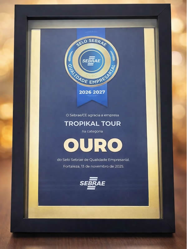 Placa do Selo Sebrae Ouro concedido à Tropikal Tour